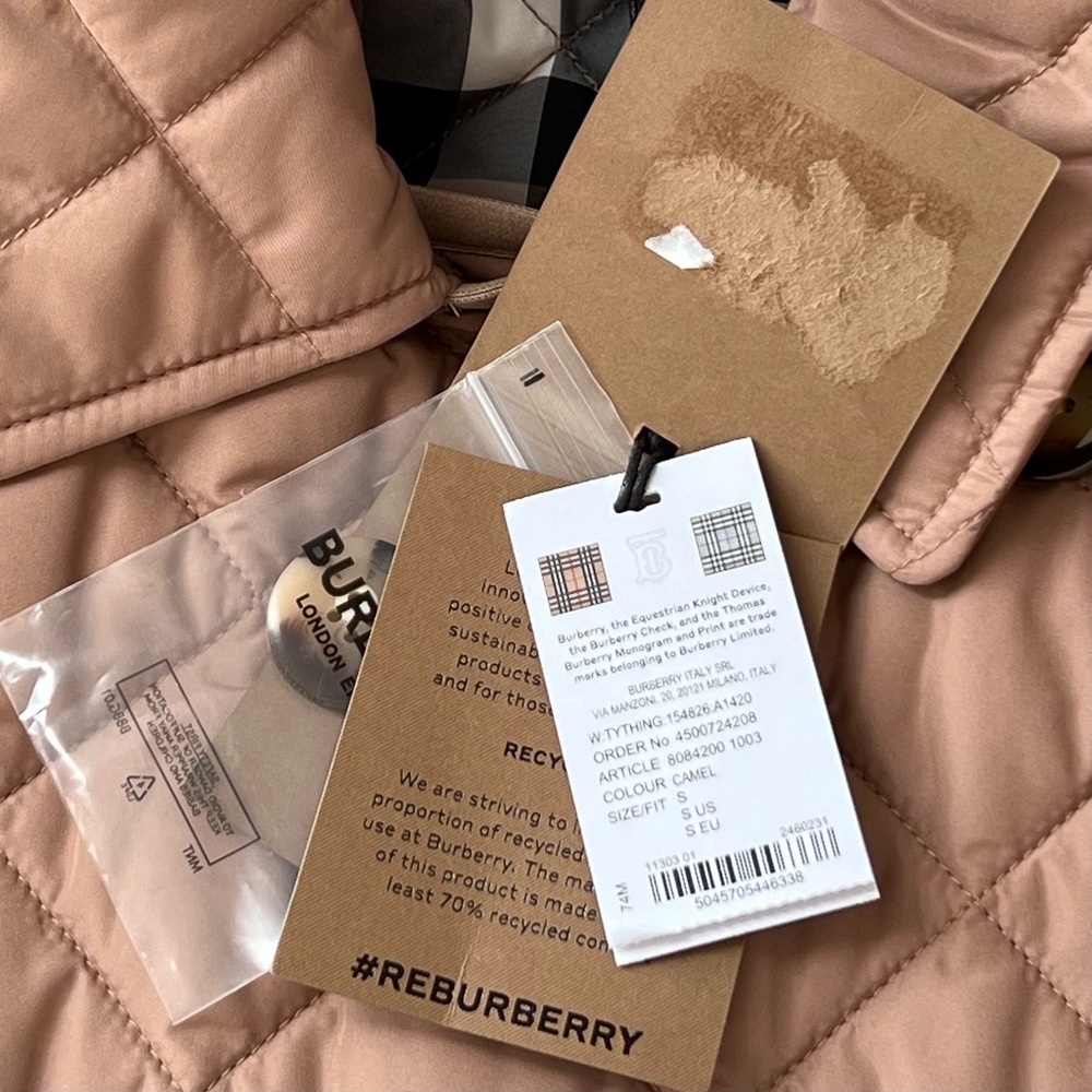 Burberry Diamond Quilted Coat in Camel - Picture 10 of 10